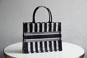 Dior Book Tote Blue D-Stripes Embroidery M1296 Size 36.5x28x16cm - 3