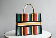 Dior Book Tote Multicolor D-Stripes Embroidery Bag M1286 Multisize  - 5