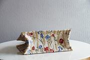 Dior Small Book Tote in Beige Multicolor Hibiscus Metallic Thread Embroidery 1286 Size 36.5x28x16cm - 2