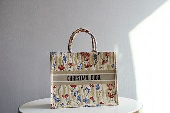 Dior Book Tote in Beige Thread Embroidery 41.5cm