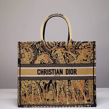 Dior Book Tote Yellow Multicolor Dior Paisley Embroidery 41.5cm