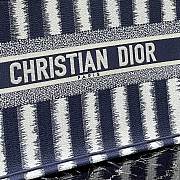 Dior Book Tote Blue D-Stripes Embroidery Size 36.5cm - 3