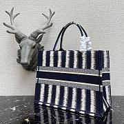Dior Book Tote Blue D-Stripes Embroidery Size 36.5cm - 2