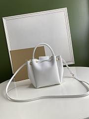 Burberry Monogram Motif Leather Bucket Bag in Optic White 16cm - 6