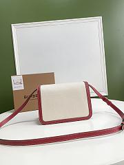 Burberry Small Cotton Canvas and Leather TB Bag Size 21x16x6cm - 2