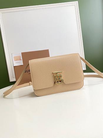 Burberry Small Leather TB Bag In Warm Sand Size 21x6x16cm