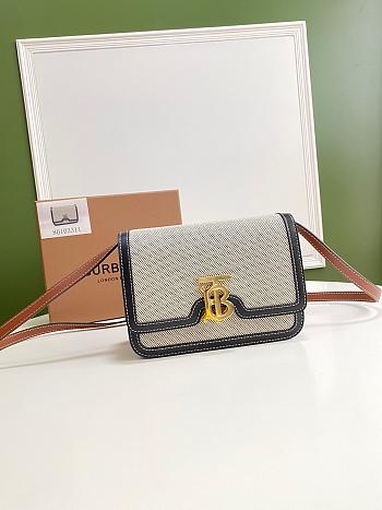 Burberry Small Tri-tone Canvas and Leather TB Bag Size 21x16x6cm