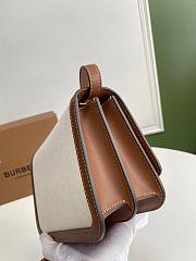 Burberry Small Two-tone Canvas and Leather TB Bag In Brown Size 21x16x6cm - 5