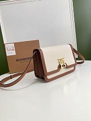 Burberry Small Two-tone Canvas and Leather TB Bag In Brown Size 21x16x6cm - 6