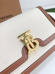 Burberry Small Two-tone Canvas and Leather TB Bag In Brown Size 21x16x6cm - 2