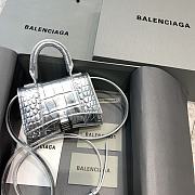Colestore Balenciaga Silver Croc Mini Hourglass bag Size 11.5x14x4.5cm - 1