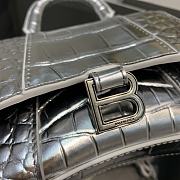 Colestore Balenciaga Silver Croc Mini Hourglass bag Size 11.5x14x4.5cm - 4