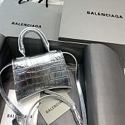 Colestore Balenciaga Silver Croc Mini Hourglass bag Size 11.5x14x4.5cm - 6