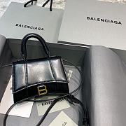 Colestore Balenciaga Hourglass Miniature Leather Tote Bag In Black Size 11.5x14x4.5cm - 1