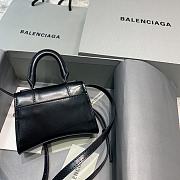 Colestore Balenciaga Hourglass Miniature Leather Tote Bag In Black Size 11.5x14x4.5cm - 2
