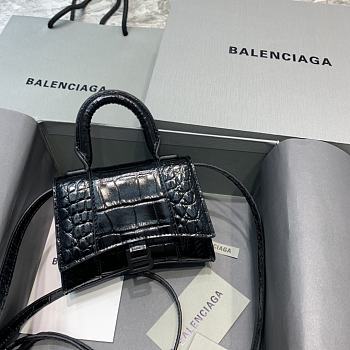 Colestore Balenciaga Hourglass Embossed Leather Mini Bag Size 11.5x14x4.5cm
