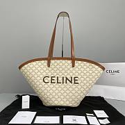 Medium Couffin Bag In Triomphe Canvas Celine Print White Size 67x30x19cm - 1