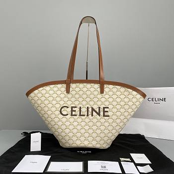 Medium Couffin Bag In Triomphe Canvas Celine Print White Size 67x30x19cm