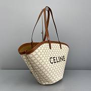 Medium Couffin Bag In Triomphe Canvas Celine Print White Size 67x30x19cm - 4
