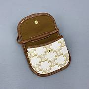 Ceiline Mini Besace In Triomphe Canvas And Calfskinwhite Size 15x11x4 cm - 2