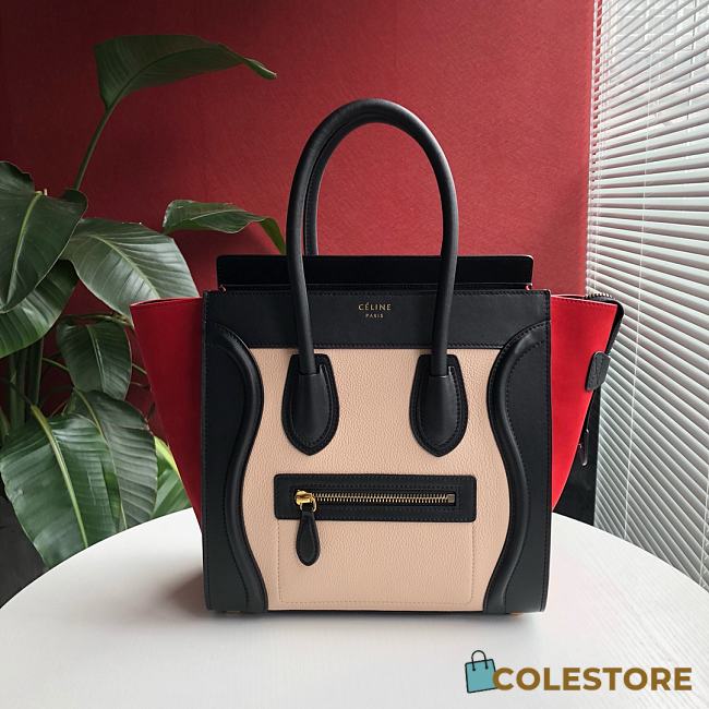 Ceiline Micro Luggage Handbag In Textile And Natural Calfskin Size: 27x27x15cm - 1