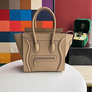 Ceiline Nano Luggage Bag In Drumed 168243 Calfskin Size: 20x20x10cm