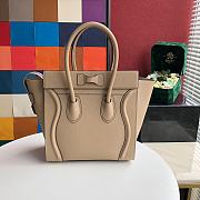 Ceiline Nano Luggage Bag In Drumed 168243 Calfskin Size: 20x20x10cm - 3