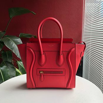 Ceiline Nano Luggage Bag In Red 168243AQL Calfskin Size: 20x20x10cm
