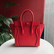 Ceiline Nano Luggage Bag In Red 168243AQL Calfskin Size: 20x20x10cm - 4