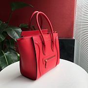 Ceiline Nano Luggage Bag In Red 168243AQL Calfskin Size: 20x20x10cm - 5