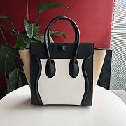 Ceiline Micro Luggage Handbag In White/Light TaupeCalfskin Size: 20x20x10cm - 1
