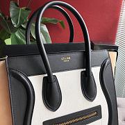Ceiline Micro Luggage Handbag In White/Light TaupeCalfskin Size: 20x20x10cm - 2