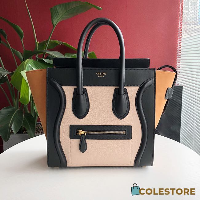 Ceiline Micro Luggage Handbag In Natural Yellow Calfskin Size: 27x27x15cm - 1