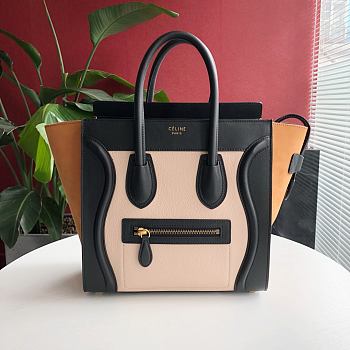 Ceiline Micro Luggage Handbag In Natural Yellow Calfskin Size: 27x27x15cm