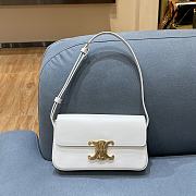 Ceiline Triomphe Shoulder Bag In White Calfskin Size 20×10×4cm - 1