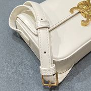 Ceiline Triomphe Shoulder Bag In White Calfskin Size 20×10×4cm - 4
