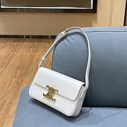 Ceiline Triomphe Shoulder Bag In White Calfskin Size 20×10×4cm - 3