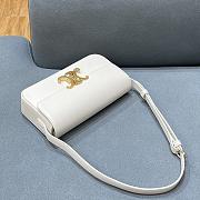 Ceiline Triomphe Shoulder Bag In White Calfskin Size 20×10×4cm - 5