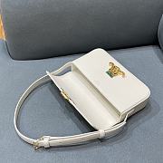 Ceiline Triomphe Shoulder Bag In White Calfskin Size 20×10×4cm - 6