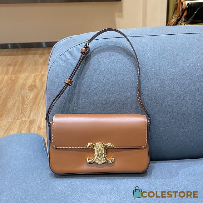 Ceiline Triomphe Shoulder Bag In Natural Calfskin Size 20×10×4cm - 1