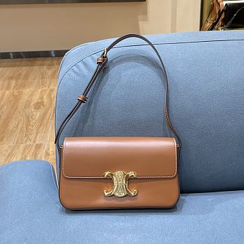 Ceiline Triomphe Shoulder Bag In Natural Calfskin Size 20×10×4cm
