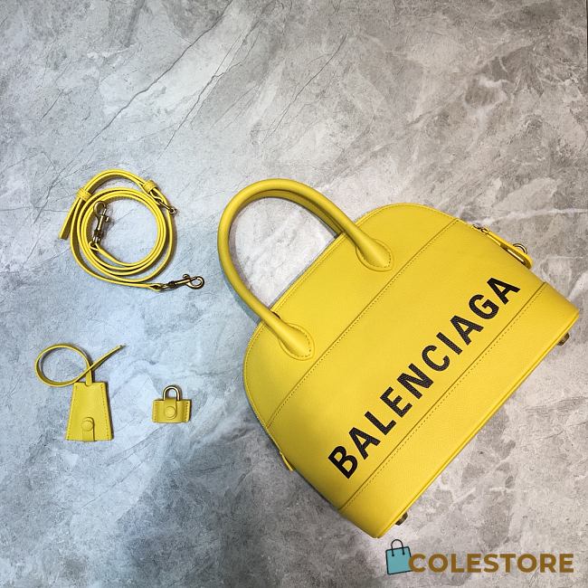 Colestore Balenciaga Women's Ville Small Top Handle Bag In Yellow Size 26x12x22cm - 1