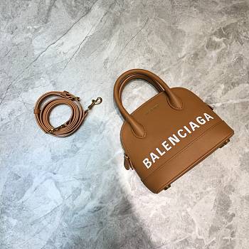 Colestore Balenciaga Women's Ville Xxs Top Handle Bag In Brown Size 18cm