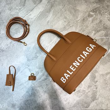 Colestore Balenciaga Women's Ville Small Top Handle Bag In Brown Size 26x12x22cm