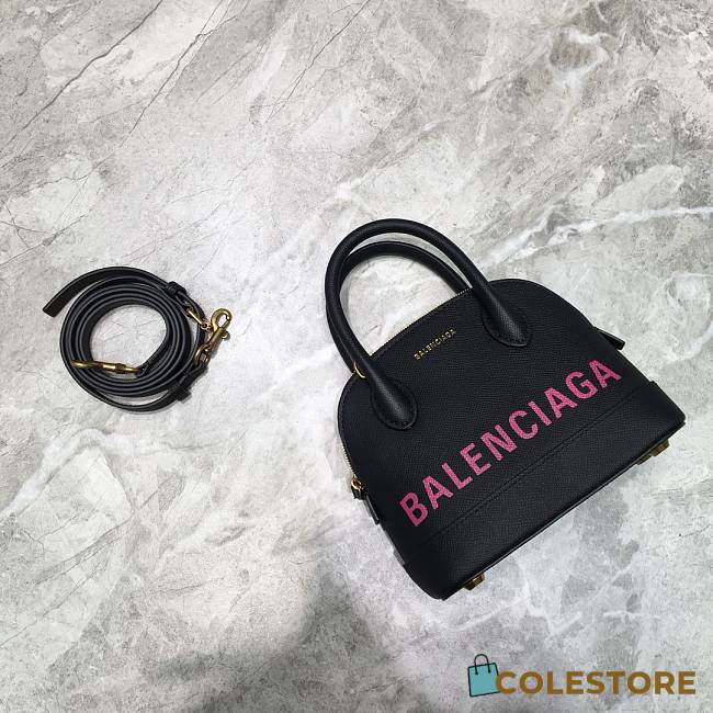 Colestore Balenciaga Women's Ville Xxs Top Handle Bag In Black/Pink Size: 18x8x16cm - 1