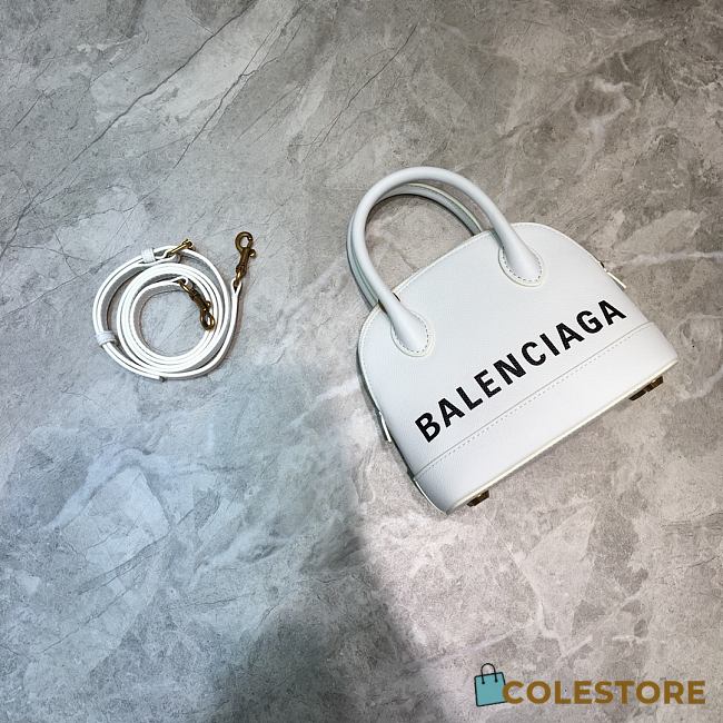 Colestore Balenciaga Women's Ville Xxs Top Handle Bag In White Size: 18x8x16cm - 1