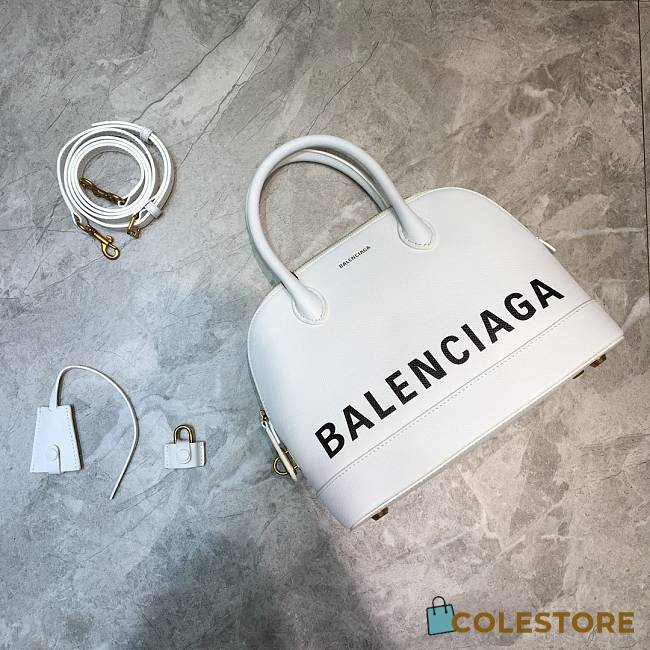 Colestore Balenciaga Women's Ville Small Top Handle Bag In White Size 26x12x22cm - 1