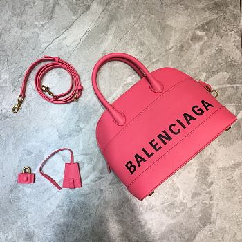 Colestore Balenciaga Women's Ville Small Top Handle Bag In Pink Size 26x12x22cm