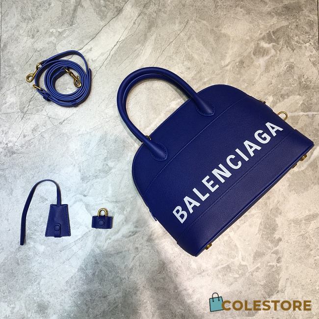 Colestore Balenciaga Women's Ville Small Top Handle Bag In Blue Size 26x12x22cm - 1