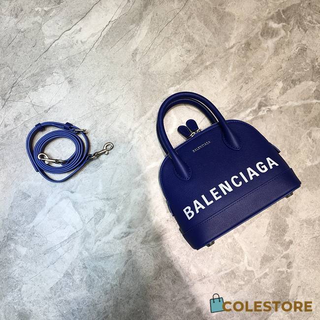 Colestore Balenciaga Women's Ville Xxs Top Handle Bag In Blue Size 18x8x16cm - 1